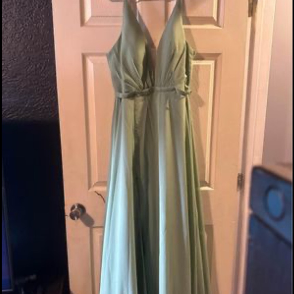 Sage green bridesmaid dress